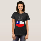 Chile Flag Scottish Terrier Dog In Pocket Tシャツ (正面フル)