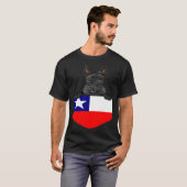 Chile Flag Scottish Terrier Dog In Pocket Tシャツ (正面フル)