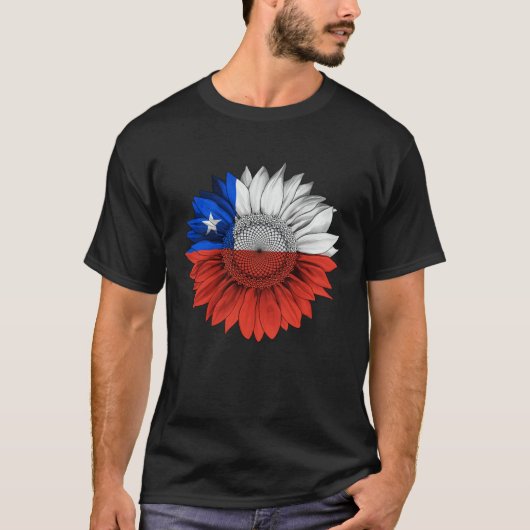 Chile Flag Sunflower Chilean Roots Proud Patriotic Tシャツ (正面)