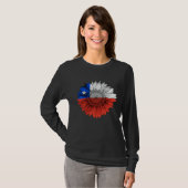 Chile Flag Sunflower Chilean Roots Proud Patriotic Tシャツ (正面フル)