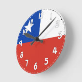 Chile Flag Wall Clock - Flag of chile ラウンド壁時計 (傾斜)