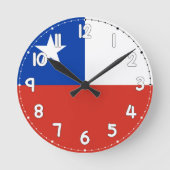 Chile Flag Wall Clock - Flag of chile ラウンド壁時計 (正面)