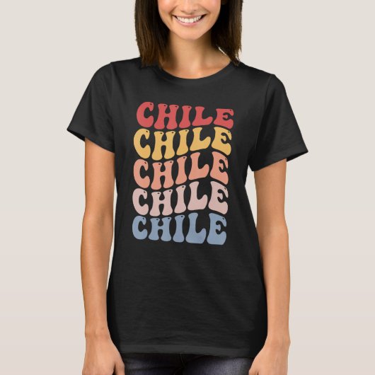 Chile Groovy Retro Chilean Tシャツ (正面)