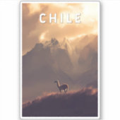 Chile Illustration Travel Art Vintage シール (正面)