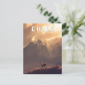 Chile Illustration Travel Art Vintage ポストカード (スタンド正面)