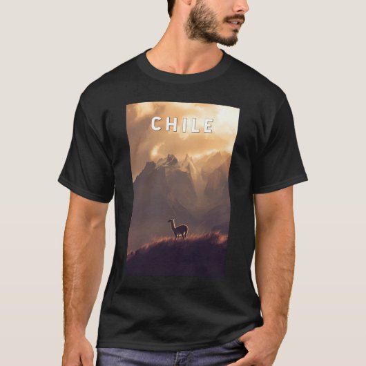 Chile Illustration Travel Art Vintage Tシャツ (正面)