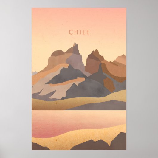 Chile Minimal Travel Poster ポスター (正面)