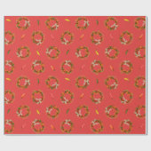 Chile Pepper Wreaths Festive Pattern ラッピングペーパー (フラット)