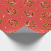 Chile Pepper Wreaths Festive Pattern ラッピングペーパー (角)