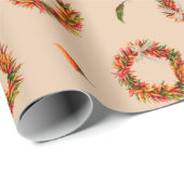Chile Ristra Wreaths and Peppers All-Over Pattern  ラッピングペーパー (ロールコーナー)