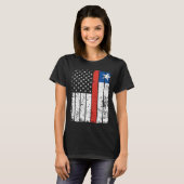 Chilean American Flag T-Shirt Pride Chile USA Tシャツ (正面フル)