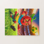 Chilean chili pepper soccer player in stadium ジグソーパズル (横)