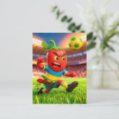 Chilean chili pepper soccer player in stadium ポストカード (スタンド正面)