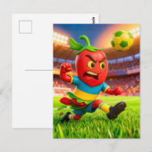 Chilean chili pepper soccer player in stadium ポストカード (正面/裏面)