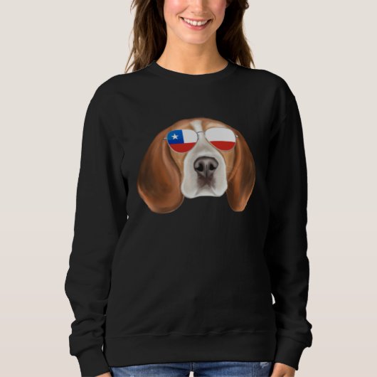 Chilean Flag Beagle Dog Chile Pocket スウェットシャツ (正面)