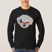 Chilean Flag Bichons Frise Dog Chile Pocket Tシャツ (正面)