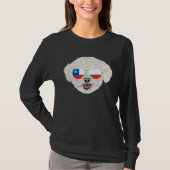 Chilean Flag Bichons Frise Dog Chile Pocket Tシャツ (正面)