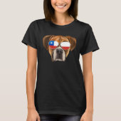 Chilean Flag Boxer Dog Chile Pocket Tシャツ (正面)