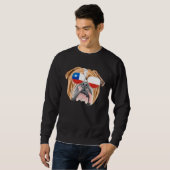 Chilean Flag Bulldog Dog Chile Pocket スウェットシャツ (正面フル)