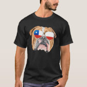 Chilean Flag Bulldog Dog Chile Pocket Tシャツ (正面)