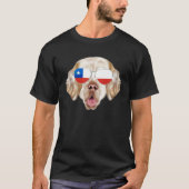 Chilean Flag Clumber Spaniel Dog Chile Pocket Tシャツ (正面)