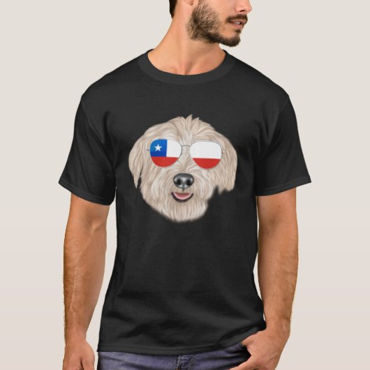 Chilean Flag Glen of Imaal Terrier Dog Chile Pocke Tシャツ (正面)