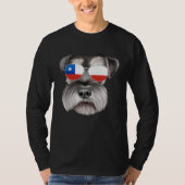 Chilean Flag Miniature Schnauzer Dog Chile Pocket Tシャツ (正面)
