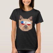 Chilean Flag Norwich Terrier Dog Chile Pocket Tシャツ (正面)