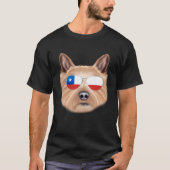 Chilean Flag Norwich Terrier Dog Chile Pocket Tシャツ (正面)
