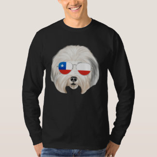Chilean Flag Old English Sheepdog Dog Chile Pocket Tシャツ