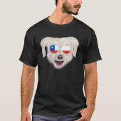 Chilean Flag Pyrenean Shepherd Dog Chile Pocket Tシャツ (正面)