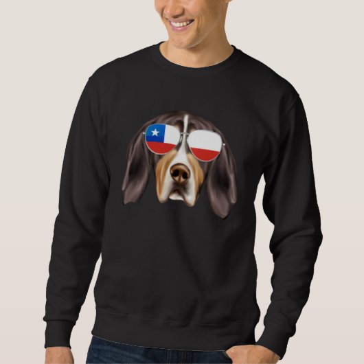Chilean Flag Treeing Walker Coonhound Dog Chile Po スウェットシャツ (正面)