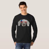 Chilean Flag Weimaraner Dog Chile Pocket Tシャツ (正面フル)
