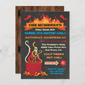 CHILI調理師オフChalkboardパーティーポスター 招待状 (正面/裏面)