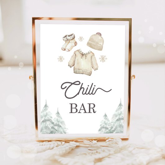 Chili Bar Food Winter Baby It's Cold Outside ポスター
