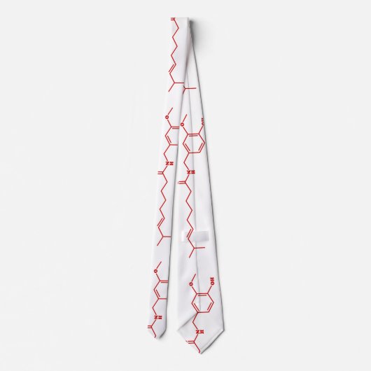 Chili Capsaicin Molecular Chemical Formula ネクタイ (裏面)