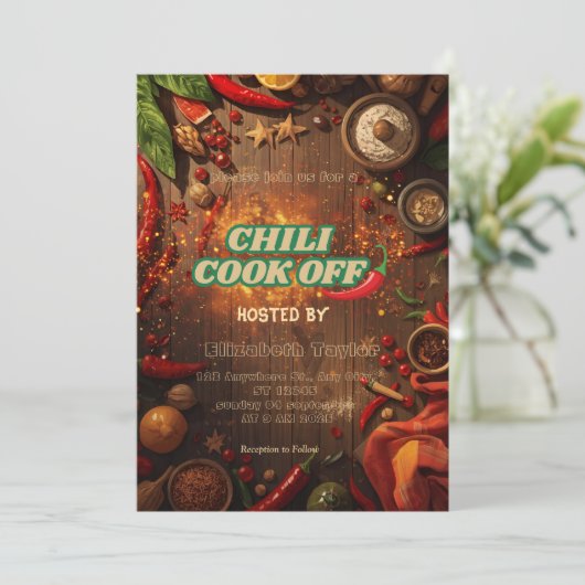 Chili Cook Off Party Invitation 招待状 (スタンド正面)