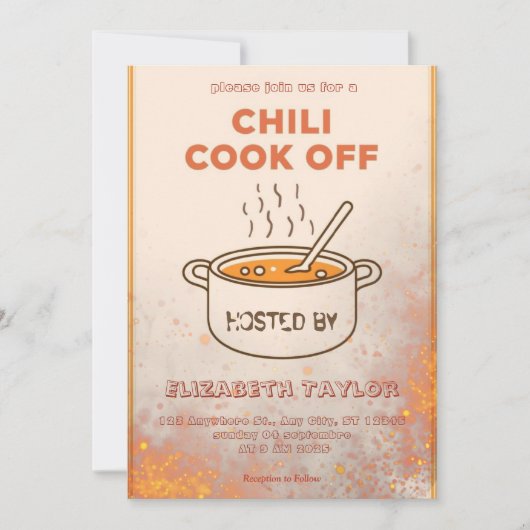 Chili Cook Off Party Invitation 招待状 (正面)