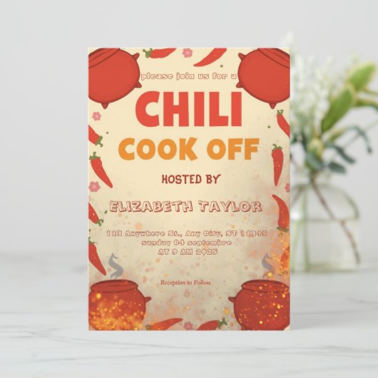 Chili Cook Off Party Invitation 招待状 (スタンド正面)