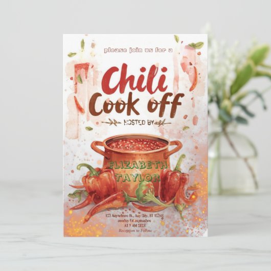 Chili Cook Off Party Invitation 招待状 (スタンド正面)