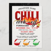 Chili Cookoff Cook Off Fundraiser Community Party 招待状 (正面/裏面)