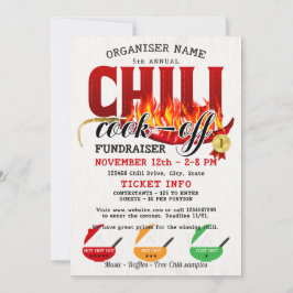 Chili Cookoff Cook Off Fundraiser Community Party 招待状