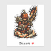 Chili Fire Demon Halloween — Dark Warrior Retro  シール (シート)