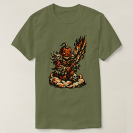 Chili Fire Demon Halloween — Dark Warrior Retro  Tシャツ