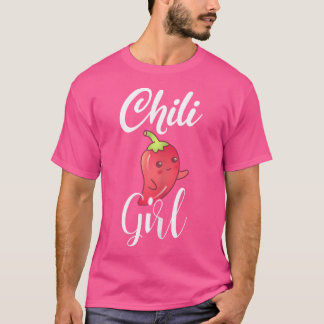 Chili Girl Funny Chilis Peppers Spicy Food Chili L Tシャツ