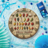 Chili Pepper Kitchen Rustic Farmhouse Chef Gift ペーパープレート (パーティー)