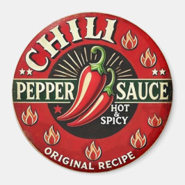 Chili Pepper Sauce Metal Wall design Sign マグネット