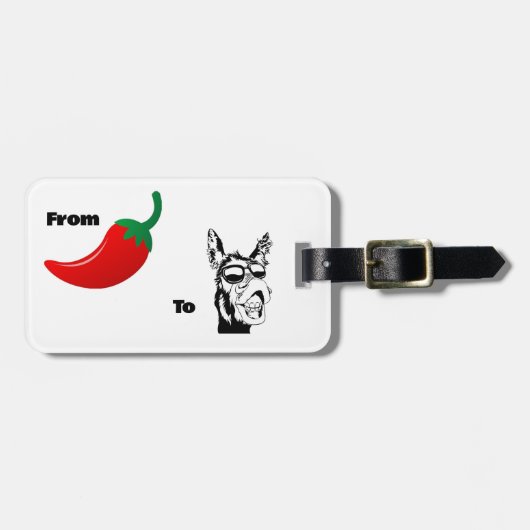 ChilisからAirle Donkeyのジョークラベル ラゲッジタグ (正面横)