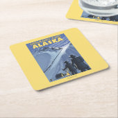 Chilkootのパス、アラスカの金炭坑作業員 スクエアペーパーコースター (アングル)