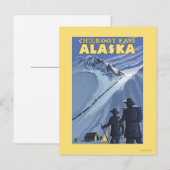 Chilkootのパス、アラスカの金炭坑作業員 ポストカード (正面/裏面)